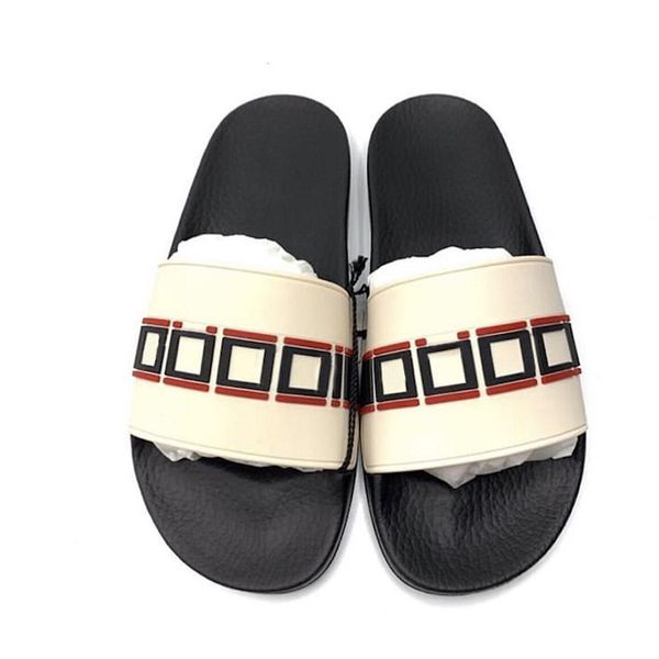 

designer slides rubber slippers striped men flip flops luxury slide summer fashion wide flat slippery sandals slipper with 3004, Black