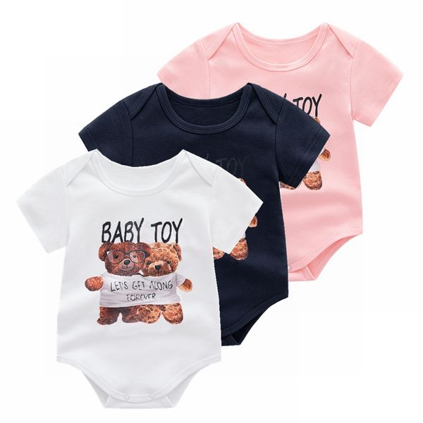 Pagliaccetto per bambini New Funny Print Tute per neonati Fashion Casual Pagliaccetto per bambini Summer Kawaii Cotton Infant Boy Girl Clothes