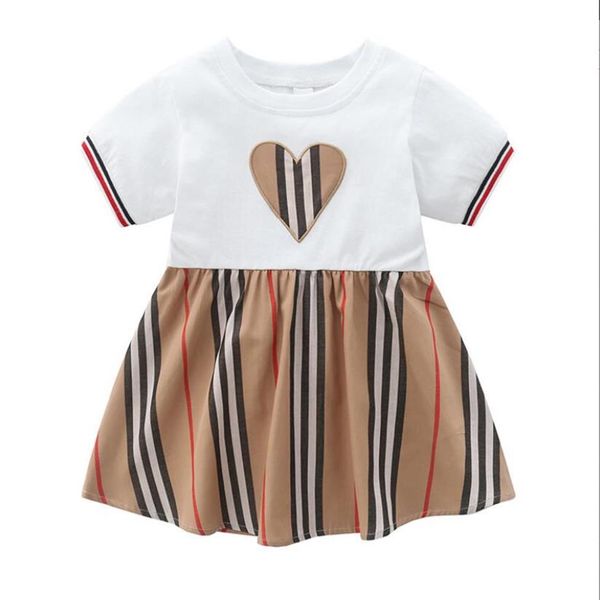 

kids clothes baby dress baby girls dress kids short sleeve pleated shirt skirt children casual designer clothing3163, Red;yellow