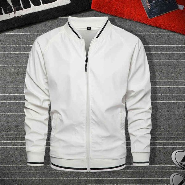 Fermuar Ceket Erkekler Streetwear Moda Bombacı Ceketler Ceket Erkek Siyah Beyaz Dış Giyim Windbreak Erkek Paltolar Kargo Sporswear 4XL