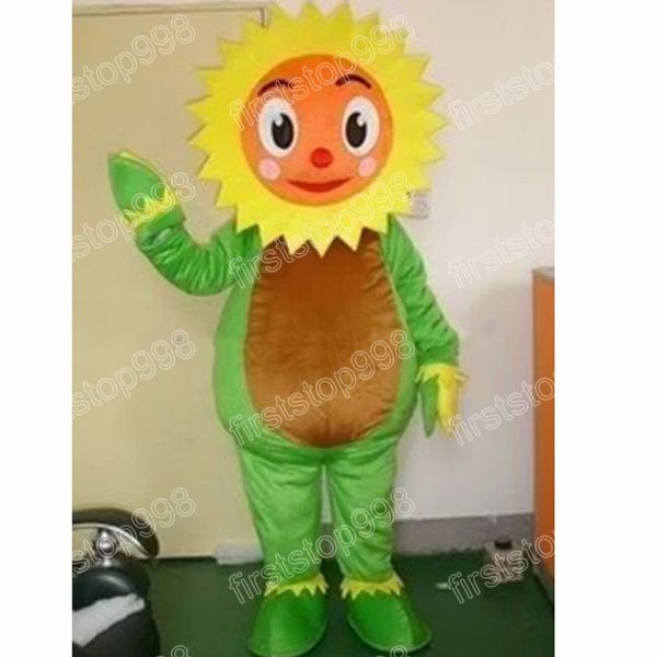 Cadılar Bayramı Güzel Ayçiçeği Maskot Kostüm Simülasyon Simülasyon Karikatür Karnaval Festivali Fantezi Elbise Yetişkin Unisex Noel Doğum Günü Partisi Fantezi Kıyafet