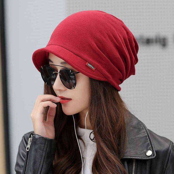 

beanie warm winter hat and scarf dual purpose fashionable soft beanie with brim knitted women's pullover cap 220707, Blue;gray