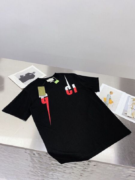 

2022ss spring/summer trend fashion short sleeve t-shirt jacquard women's men's clothing size: m~ color: black and white u78i, Black;brown