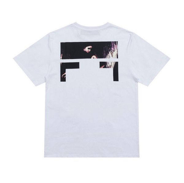 

classic brand mens fashion t shirts offs summer designer women loose tees quality t-shirt letter arrow oil painting black white tshirts lux, White;black