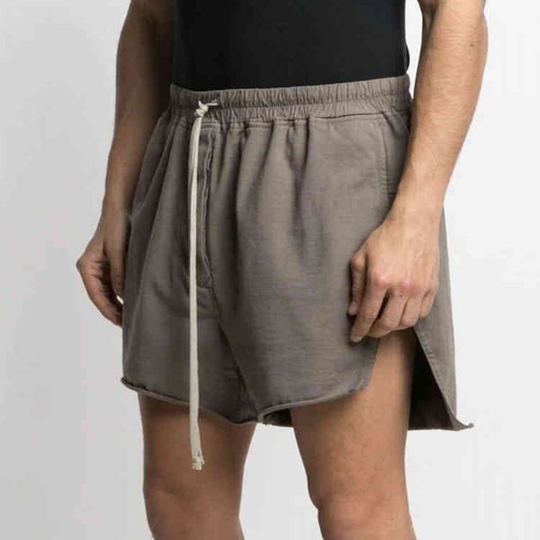 

2022 new double line korean summer sports fitns split shorts men's trend loose zipper bag capris, White;black
