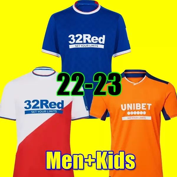 

2022 2023 glasgow rangers soccer jersey home blue kit third orange away white 150th anniversary legendary commemorative football shirt men k, Black