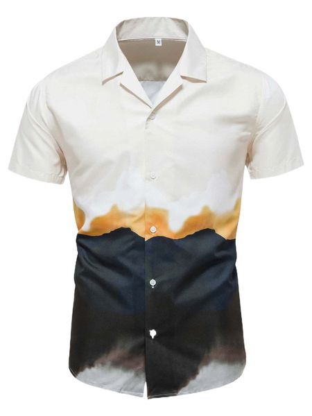 

men colorblock button up shirt h5tn#, White;black