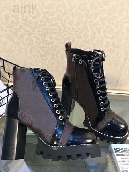 

2023 heels boots womens boot ankleboots women spring fall non slip cowskin leather rubber chirstmas halloween ropund toes florahelp, Black