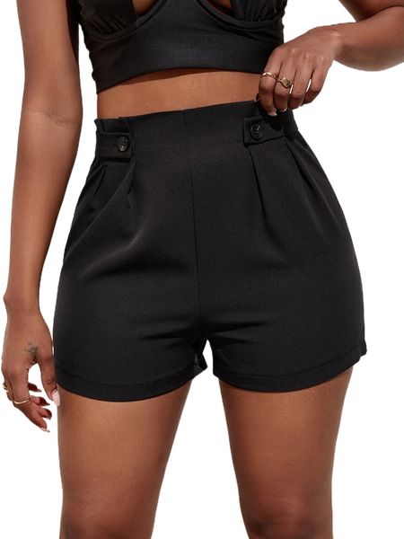

sxy double button tape shorts 89yg#, White;black