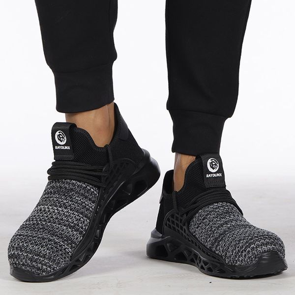 

safety shoes puncture proof summer men women breathable mesh work shoes industrial &amp construction boots sneaker, Black;brown