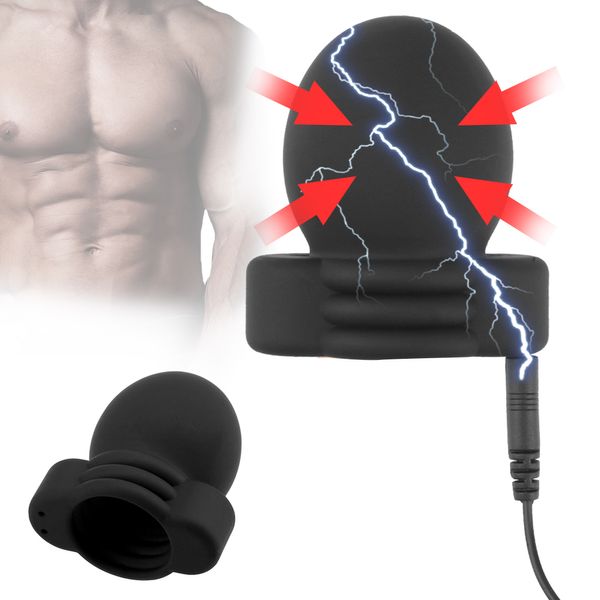 Pênis eletroestimulador brinquedos sexy para homens masculino masturbação atraso treinamento terapia de choque elétrico massagem glans trainer