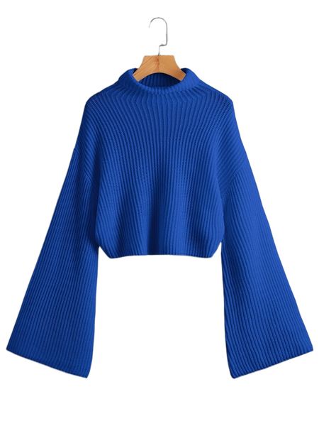 

drop shoulder turtle neck sweater n52e#, White;black