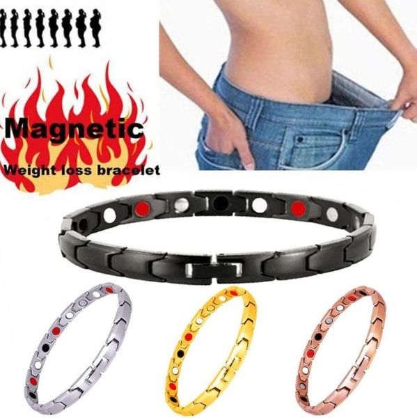 

weight loss energy magnets jewelry slimming bangle bracelets chain twisted magnetic therapy bracelet healthcare, Black