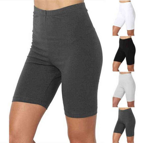 Damen Outdoor-Training Plain Active Sommer Radhose Stretch Basic Short Hot Solid Black Soft Wear Shorts für Frauen weiblich Y220417