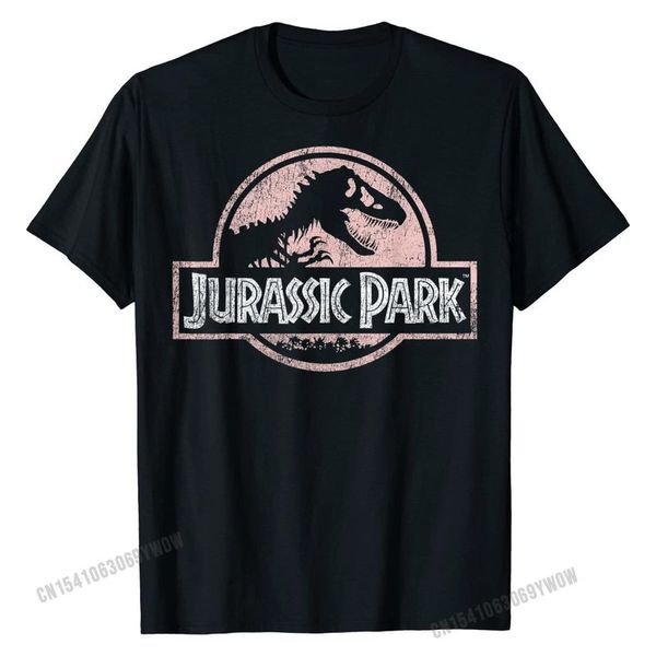 T-shirt grafica invecchiata color pesca di Jurassic Park T-shirt normale T-shirt per uomo T-shirt alla moda in cotone da uomo 220520