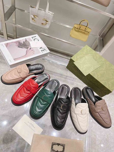 

2021 new design slippers rubber sole sheep upper sandals women's fashion flat bottom with buckle decorative slippers 35-42, Black