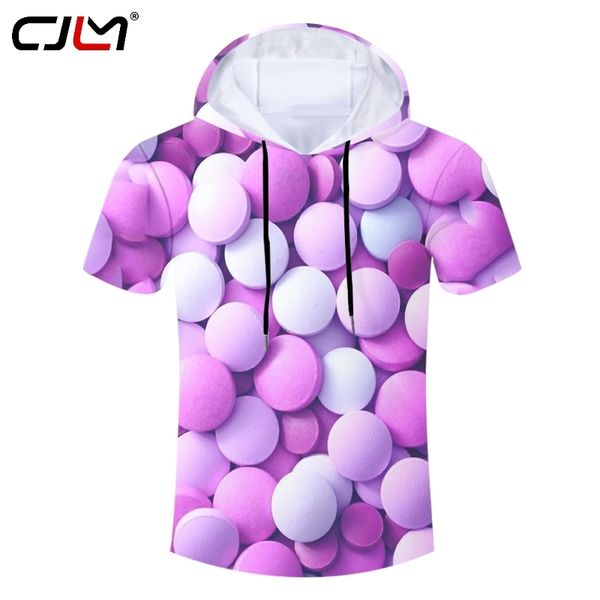 

fashion man hooded tshirt 3d medicine sugar funny streetwear mens tee shirt whole body printing oversized 220623, White;black