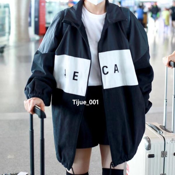 

22ss france new early spring autumn splicing jackets classic letter embroidery jacket high end casual coats man women fashion street hip hop, Black;brown