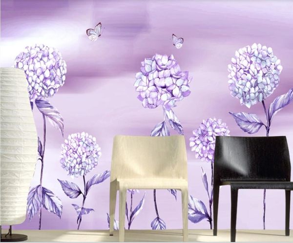 

large custom home decoration wallpaper mural beautiful purple flower fashion background wall wall covering