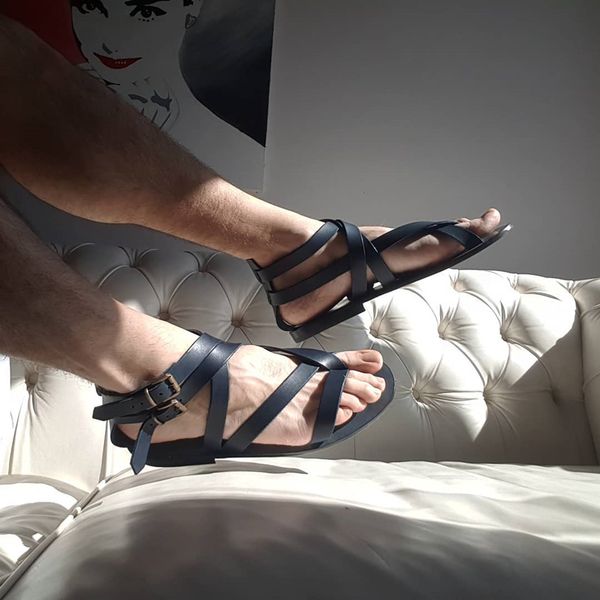 

Sandals for Men Black White Color Pu Leather Classics Casual Beach Designer Sandalias Double Buckle Summer Slippers Light Shoes, Clear