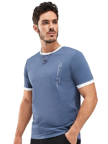 

men letter graphic ringer tee 78gs#, White;black