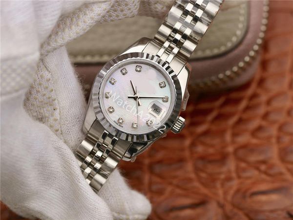 

sx luxury 28mm ladys automatic watches women's watch eta 2813 movement 279175 steel ladies date president 279174 sapphire wristwatches, Slivery;brown