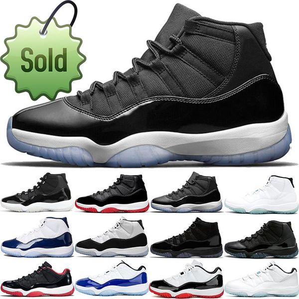 

2022 basketball shoes 11s men women 11 25th anniversary bred concord cap and gown unc gamma mens womens trainers sports sneakers, Black