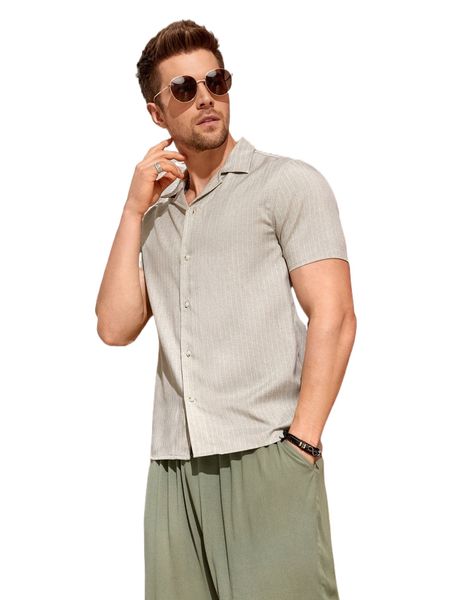 

men pinstriped print shirt c6yt#, White;black