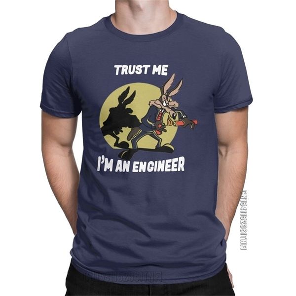 Confie em mim im um engenheiro camiseta para homens de algodão puro t-shirt vintage redondo engenharia de pescoço t-shirt roupas clássicas mais tamanho 220325