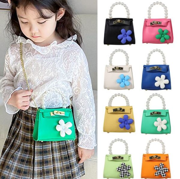

children handbags pearl baby handbag chain crossbody bag mini one shoulder bags girls lipstick purse factory price, Black