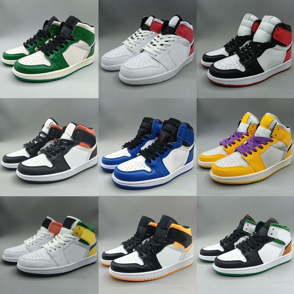 

basketball shoes 1 1s mid light smoke grey milan purple aqua paint drip multi-color mens womens chicago toe signal blue trainers sport desig