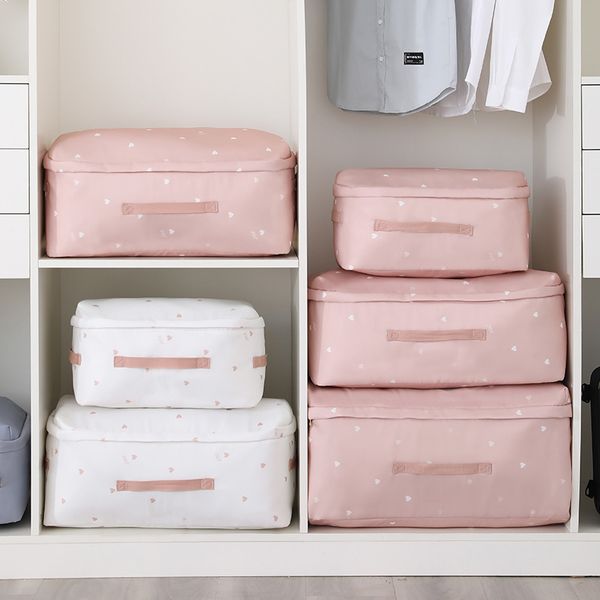 Organizzatore di trapunte per vestiti in stile coreano Organizzatore di trapunte per vestiti in tessuto Oxford Borsa per riporre biancheria da letto Armadio Organizzatore Cubo per coperte trapuntate con cuscino