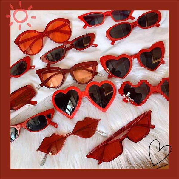 

gg designer cycle luxurious cc sunglasses hip hop glasses bloody fashion net glasses red lovers female small face versatile sunglasses, White;black