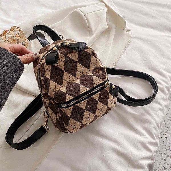 

backpack style bag evening fashion canvas women winter mini shoulder crossbody new school for teenage girls lady 220801
