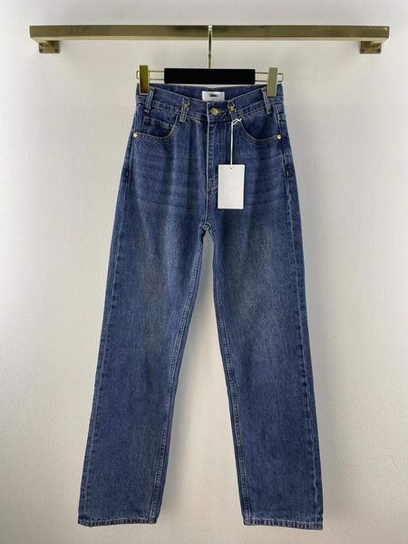 

designer jeans 2022 summer autumn fashion panelled brand same style pants luxury women's clothing 0618-05, Blue