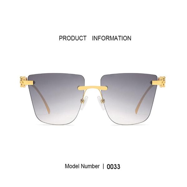 

new leopard head women sunglasses butterfly shaped frame sunshade rimless fashion decorative glasses ladies prescript3105, White;black