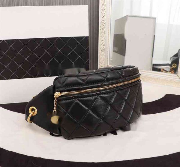 

luxury brand design 68914 letter plaid woman's shoulder chain cc bag lambskin leather vintage messenger bags mini diamond pattern belt