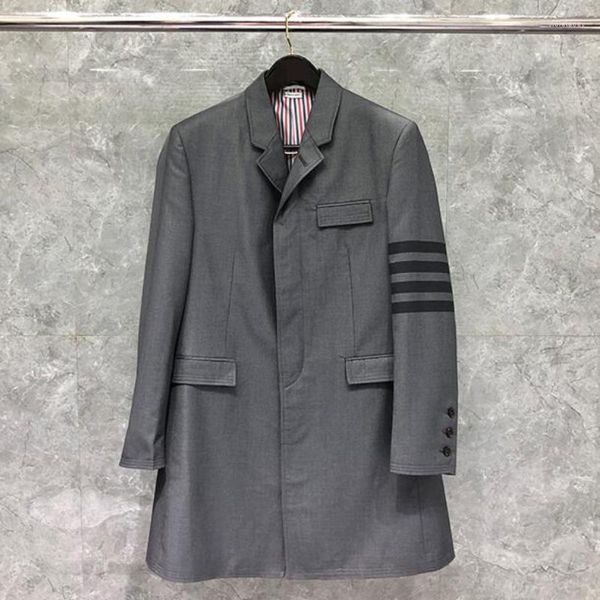 Trench da uomo Moda Giacca a vento Primavera Autunno Cappotto lungo da uomo Colletto rovesciato Giacca da uomo casual Giacca formale Abito da uomo Viol22