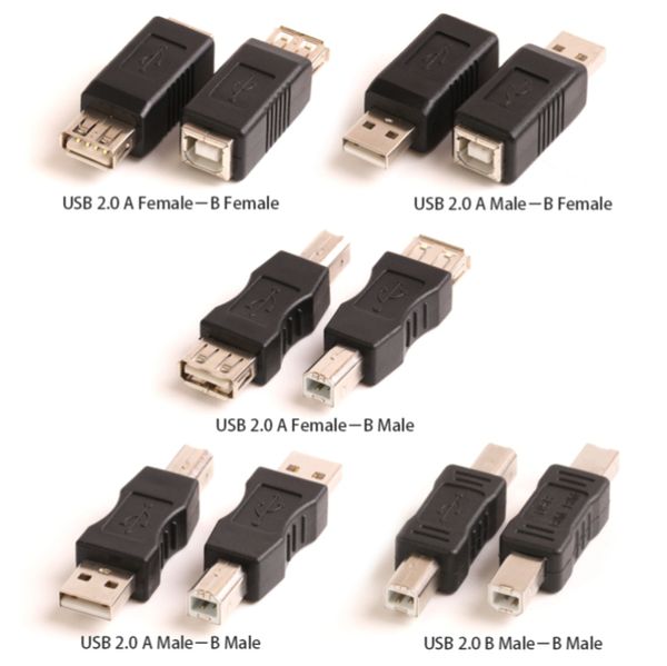 Alta velocidade USB 2.0 Uma fêmea a B masculino Adaptador de impressão USB Connector de conversor de acoplador de dados