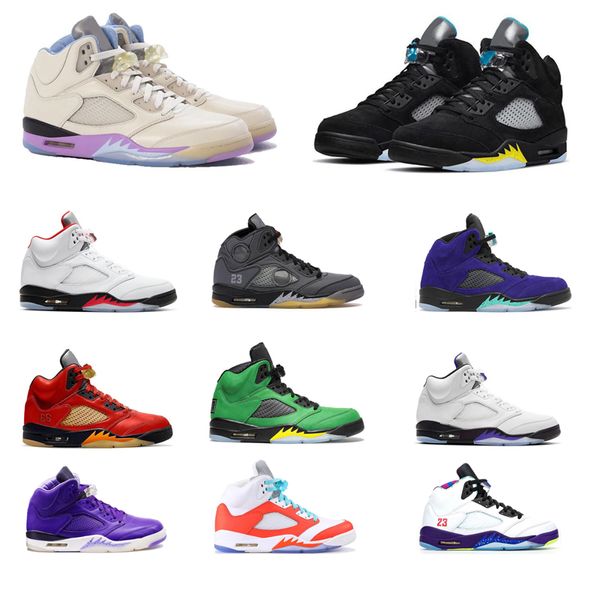 Scarpe da basket da uomo 5s 5 Green Bean Racer Blue Raging Red What the Stealth 2.0 Shattered sneakers sportive da uomo Wings