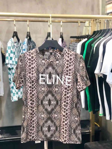

men's t-shirts europe station ss summer leopard print digital direct jet printing round neck short sleeve t-shirt men's lovers fas, White;black
