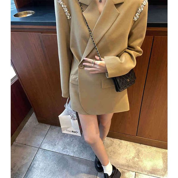 

women's suits & blazers autumn bright diamond suit coat with high sense of design, small loose and versatile, fashionable ysdk, White;black
