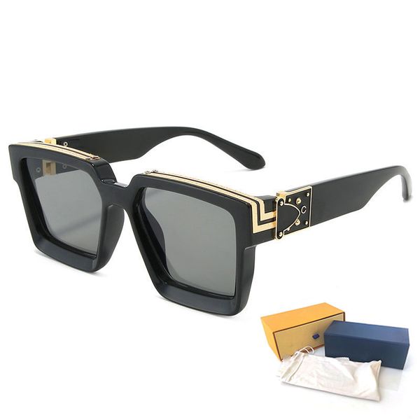 

millionaire square womans sunglasses 86229 luxury fashion mens sun glasses uv protection men designer eyeglass gradient metal hinge eye wome, White;black