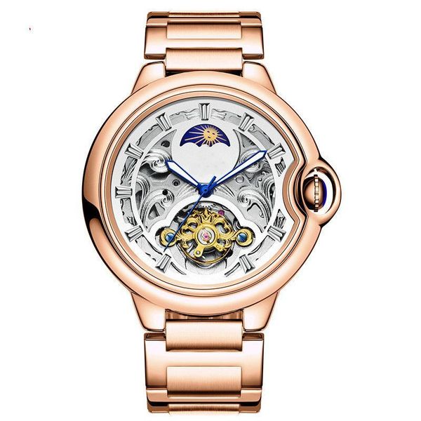 

watch 2022 new 41mm geneve genuine stainless steel mechanical watchcase and bracelet fashion men's mens watch, Slivery;brown