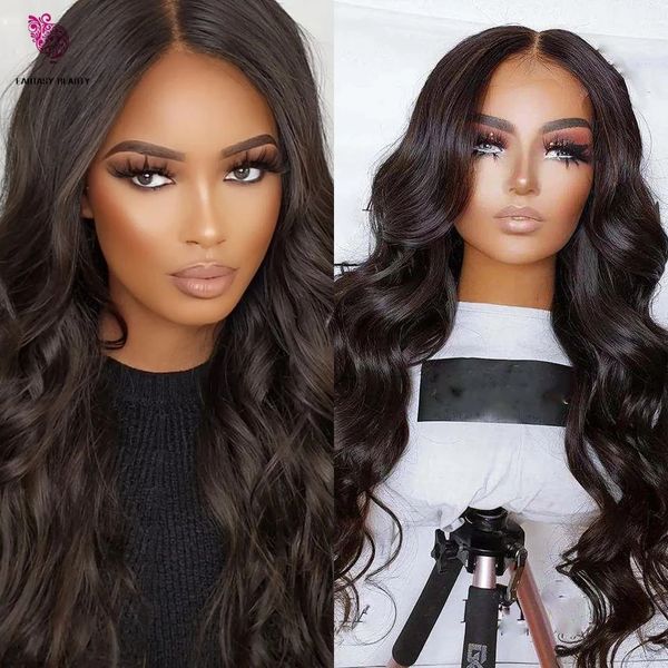 

deep body wave synthetic wig heat resistant fiber hair headband machine made wigs for women glueless lace front deep wavy wigsd, Black