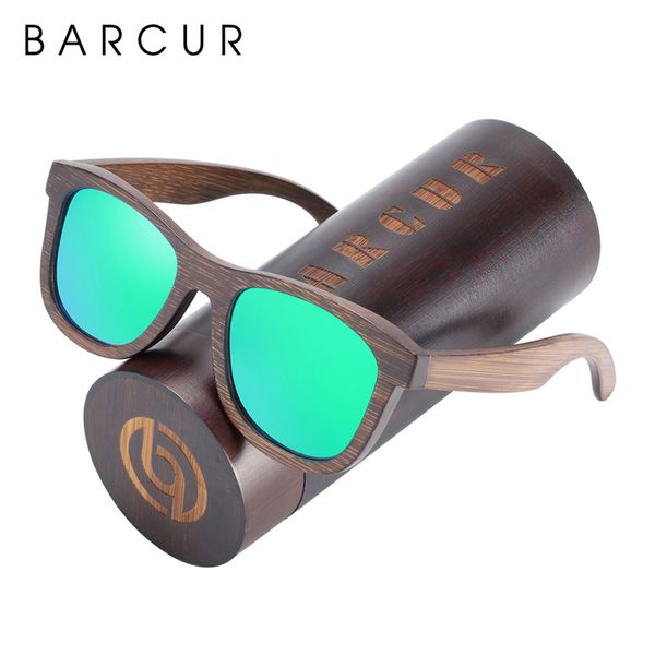 

barcur natural wooden sunglasses polarized men handmade bamboo sun glasses for women with original package 220513, White;black