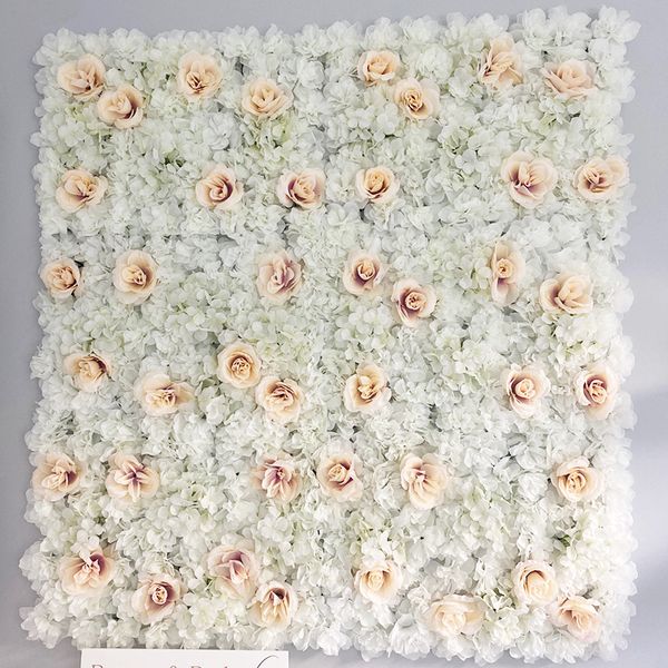 Painéis de parede de flor de rosa de seda flores aritificiais para o chá de casamento de chá de bebê Festa de aniversário Decoração de casa 60x40cm