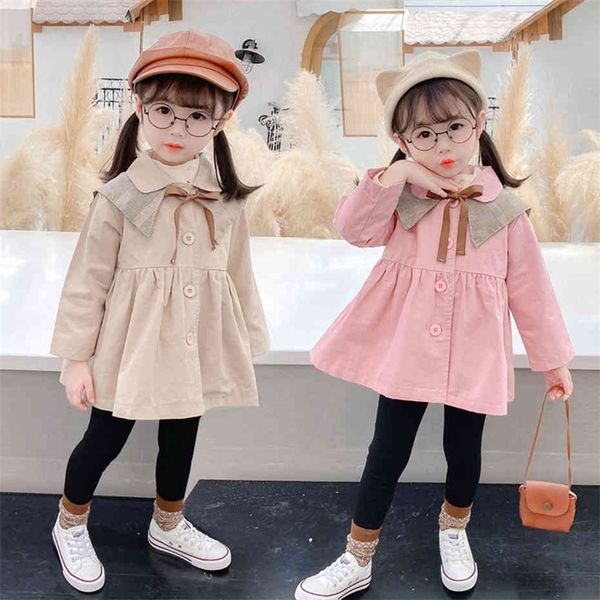 

coat for girl bow outerwear coat for girls patchwork children's jackets plaid pattern children's clothing 210412, Blue;gray