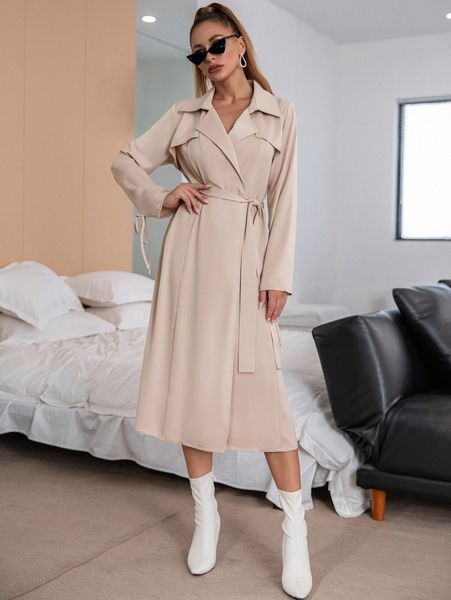 

double crazy knot cuff belted shirt dress x3ki#, Black;gray