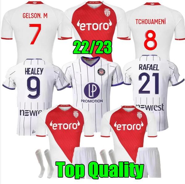 

22 23 as monaco soccer jerseys home toulouse ben yedder stade rennais maillots diop 2022 henrique b.badiashile gelson fabreags golovin footb, Black;yellow